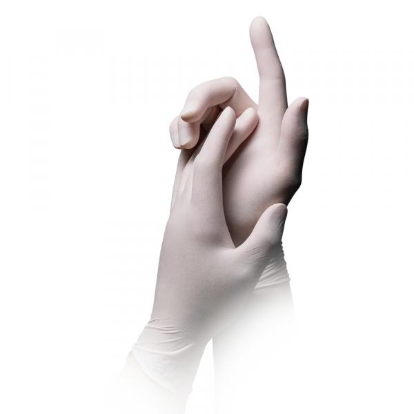 AMPRI-Med-Comfort Premium Grip, Einmal-Latex-Einweghandschuhe, weiß, ungepudert, VE= 10 Boxen á 100 Stück