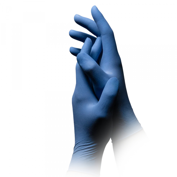 AMPRI-Hand-Schutz, Einweg-Latex-Einmal-Handschuhe, MED COMFORT BLUE, puderfrei, blau, Pkg á 100 Stück, VE = 1 Pkg.
