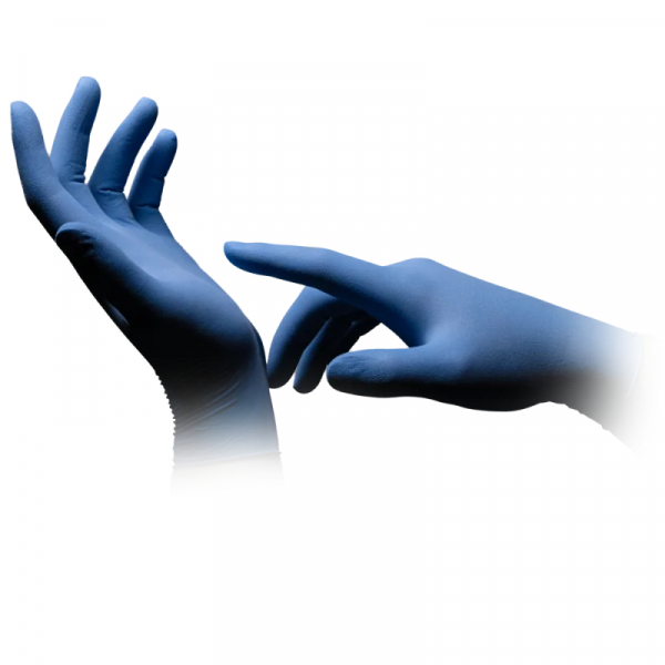 AMPRI-Hand-Schutz, Einweg-Latex-Einmal-Handschuhe, MED COMFORT BLUE, puderfrei, blau, Pkg á 100 Stück, VE = 1 Pkg.
