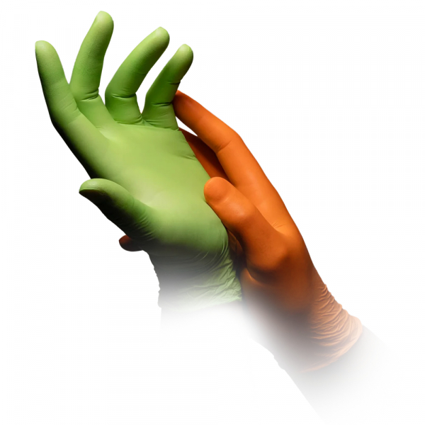 AMPRI-Hand-Schutz, Nitril-Einmal-Einweg-Handschuhe, Style tutti frutti by Med-Comfort, ungepudert, VE= 10 Boxen á 96 Stück