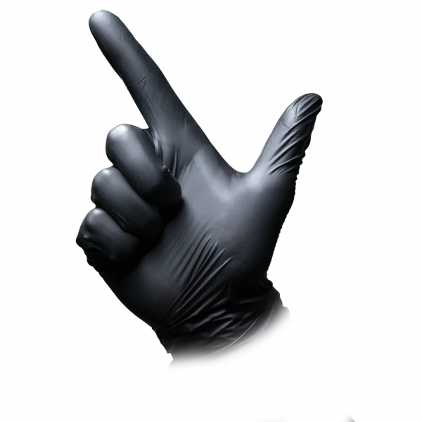 AMPRI-Nitril-Einmal-Einweg-Handschuhe, MED COMFORT, puderfrei, VE = Pkg. á 100 Stück, schwarz