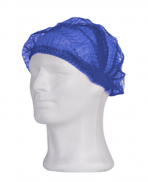 AMPRI-Einweg-Klipphauben, Einmalhauben, ECO PLUS, latexfrei, luftdurchlässig, blau, VE = 20 Pkg. á 100 Stück