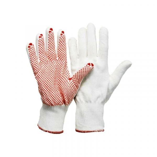 LP-Workwear, FEINSTRICK-MONTAGE-Arbeits-Handschuhe, gute Schutzwerte, leicht und passgenau, mit Noppe weiß, VE = 12 Paar