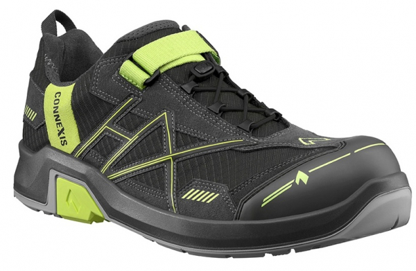 HAIX-Footwear, 630010-S1P Sicherheitshalbschuhe, CONNEXIS Safety T S1P, LOW GREY/CITRUS, grau/grün