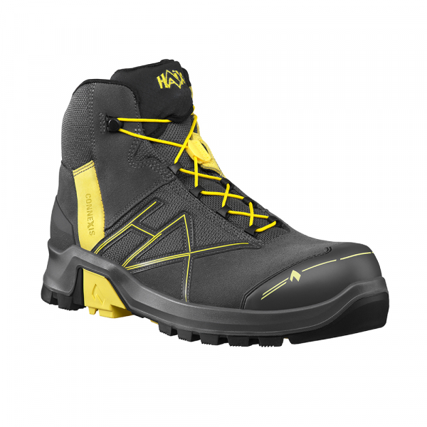 HAIX 631013-Sicherheitsschuh S3 Mid, CONNEXIS Safety + GTX, grau/gelb
