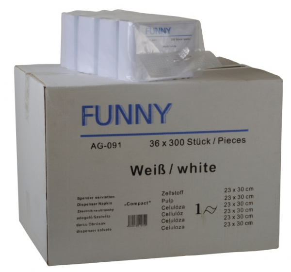 PL-Hygiene, Spenderserviette, Compact, 23x30 cm, Ktn. á 10800 Stk. (36x300)