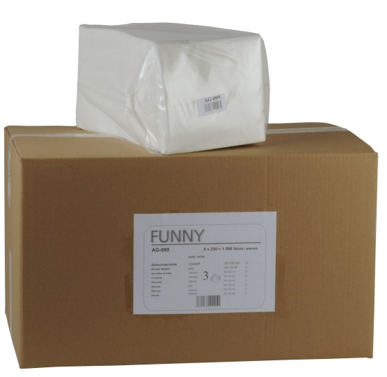 PL-Hygiene, Servietten, 33 x 33 cm, 1/8 Falz, 3-lagig, Ktn. á 1600