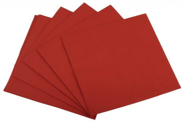 PL-Hygiene, Tafelserviette 40x40cm, 3-lg, 1/4 Falz, rot, Karton á 1000 Stück