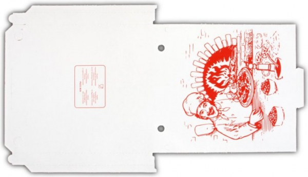 PL-Betriebsbedarf, Pizzakarton, Papier, neutrales Motiv, 1-farbiger Druck, 3 cm hoch, Größe: 24 cm, weiß, 200 Stück