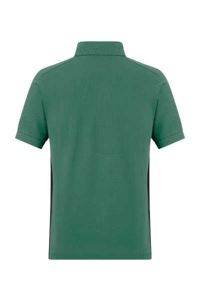 Pionier-Poloshirt mit Kontrast, Mittelgrün/Schwarz