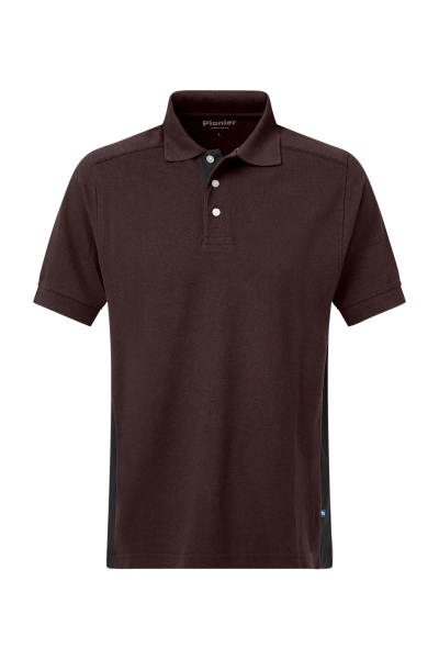 Pionier-Poloshirt mit Kontrast, Coffee Bean/Schwarz