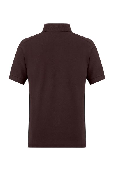 Pionier-Poloshirt mit Kontrast, Coffee Bean/Schwarz