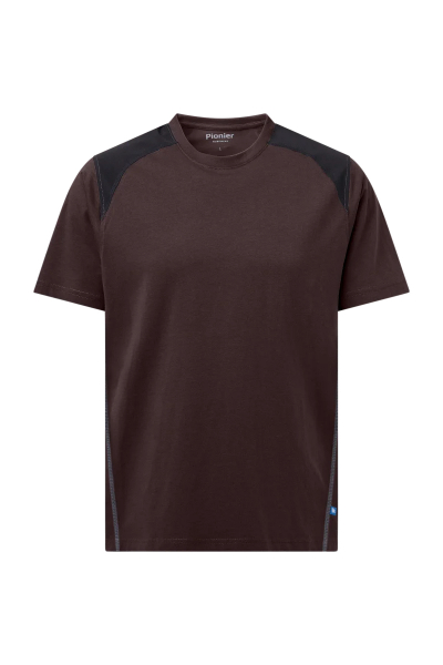 Pionier-T-Shirt mit Kontrast , Coffee Bean/Schwarz