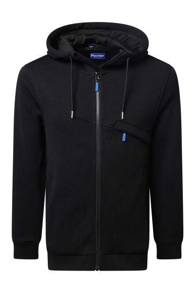 Pionier-Full Zip Hoodie, Schwarz