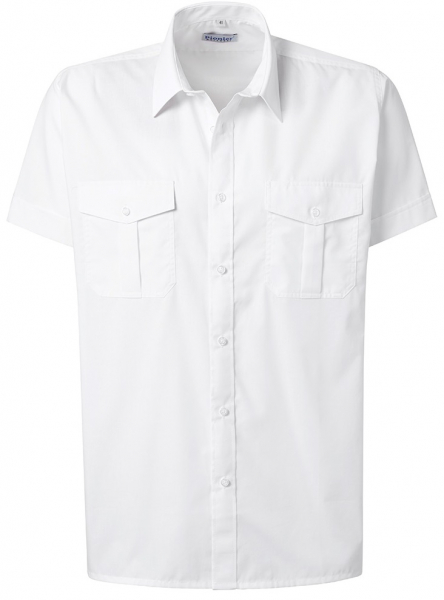 PIONIER-Workwear, Pilot-Hemd, Kent-Kragen, 1/2 Arm, BUSINESS FASHION, weiss
