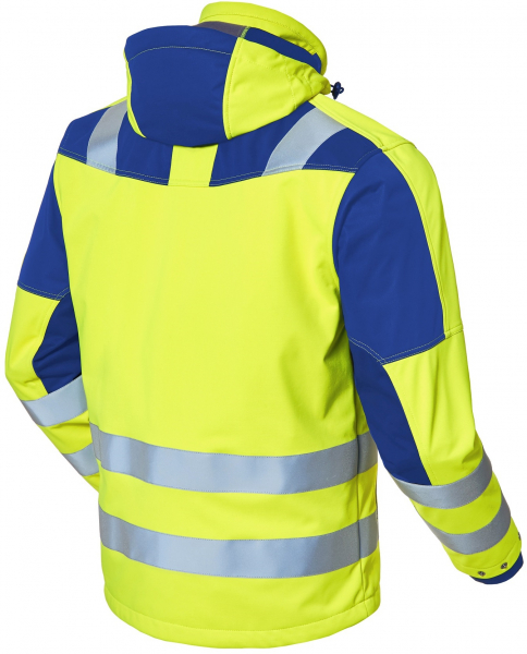PIONIER-Warnschutz, Softshell-Jacke, CONVIS, warngelb/kornblau