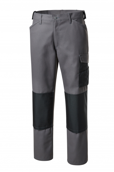 PIONIER-Workwear, Arbeits-Berufs-Bund-Hose, CANVAS BLACKLINE, ca. 310g/m², grau/schwarz