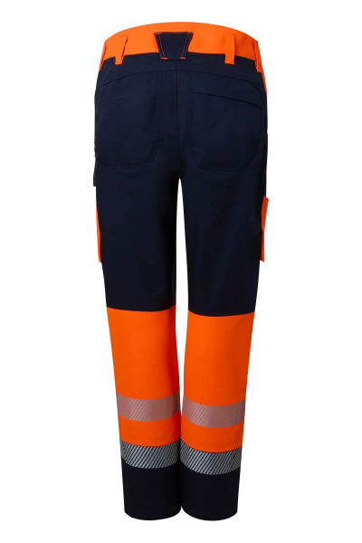 Pionier-PW Hi-Vis 250 Bundhose Damen, High Visible Orange/Dress Blues