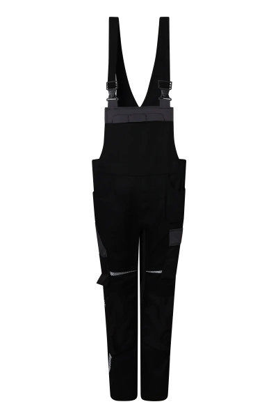 Pionier-PW Essential Latzhose, Schwarz/Dunkelgrau