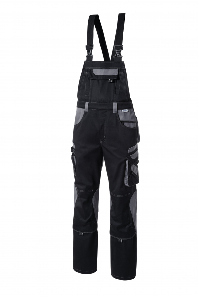 PIONIER-Workwear, Arbeits-Berufs-Latz-Hose, TOOLS, 285g/m², schwarz/grau