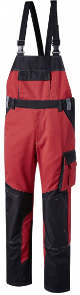 PIONIER-Workwear, Latzhose-Concept, ca. 245g/m², schwarz/rot