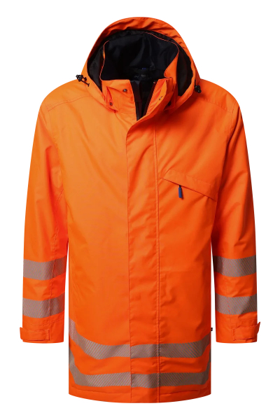Pionier-PW Hi-Vis Parka, High Visible Orange/Dress Blues
