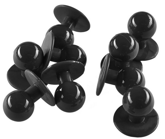 PIONIER-Kugelknöpfe, 10er Pack, schwarz