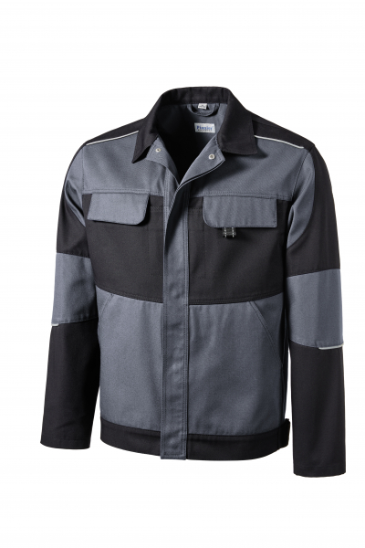 PIONER-Workwear, Arbeits-Berufs-Bund-Jacke, RESIST 1, ca. 300g/m², grau/schwarz