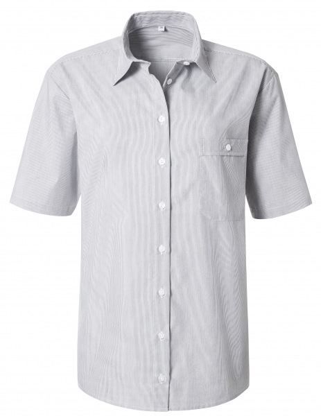 PIONIER-Workwear, Damenbluse, 1/2 Arm, BUSINESS, grau/weiß feingestreift