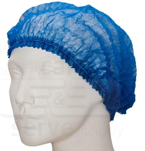 WIROS-Einweg-Vlies-Hauben, Einmalhauben, Clip, Pkg. á 100 Stück, VE = 1000 Stück, blau