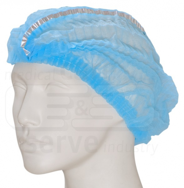 WIROS-Einweg-Vlies-Hauben, Einmalhauben, Clip, Detektorstreifen, Pkg. á 100, VE = 1000 Stück, blau