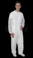 WIROS-Jobwear, Einweg-Vlies-Jacke, Einmaljacke, kurz, Bänder im Nacken, 30 g/m², 145 x 85 cm, VE = 50 Stück, weiß