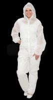 WIROS-Jobwear, Einweg-Vlies Overall, Einmal-Schutz-Anzug, Kapuze, 32 g/m², 140 x 178 cm, VE = 50 Stück, weiß