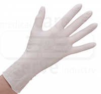 WIROS-Hand-Schutz, Einweg-Latex Handschuhe, gepudert, glatt, Spenderbox, transparent, Pkg á 100 Stück, VE =  1 Pkg.