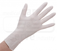 WIROS-Hand-Schutz, Einweg-Latex Handschuhe, gepudert, glatt, Spenderbox, transparent, Pkg á 100 Stück, VE = 1 Pkg.