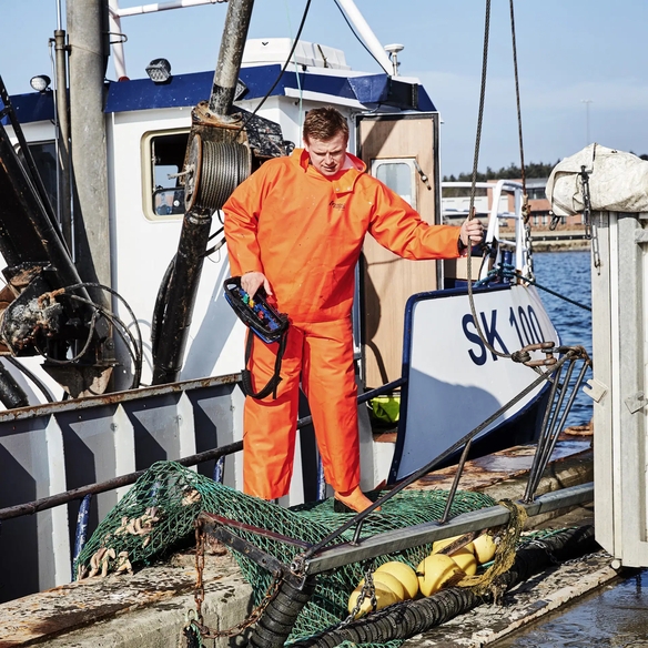 ELKA-Schlupfjacke mit Stretch, Nordic Fishing, PVC 470 ELKA Regular, kurz, doppelt verschweißte Nähte, warnorange