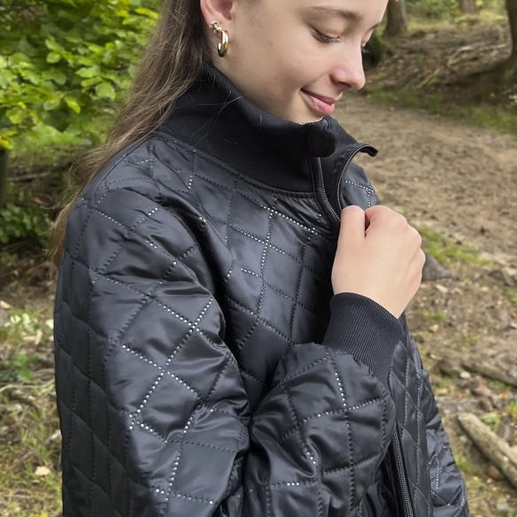 ELKA-Damen Thermojacke, lang, schwarz
