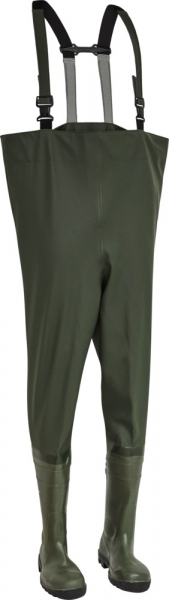ELKA-Wathose, mit Sicherheitsstiefel, WADERS, 600g/m², oliv