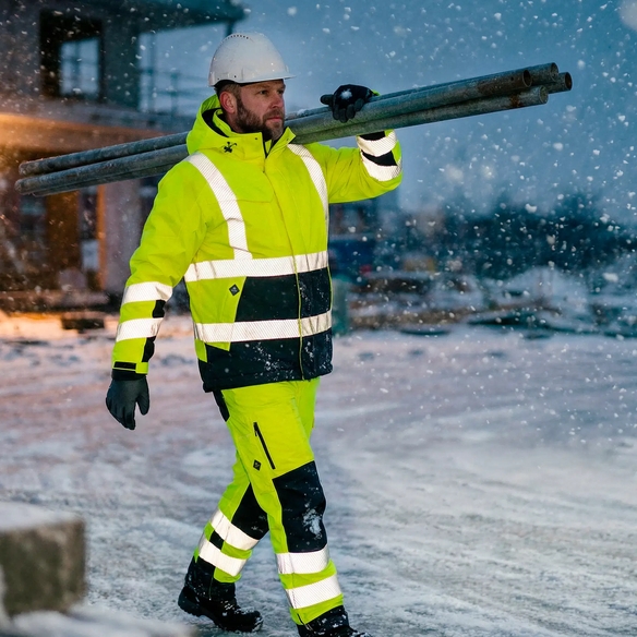 ELKA-Warnschutz, Stretch-Winterjacke, Visible Xtreme, warngelb/schwarz