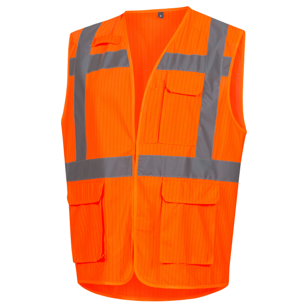 NITRAS Warnschutz-Weste, neonorange, EN ISO 13688, EN ISO 20471, EN 1149