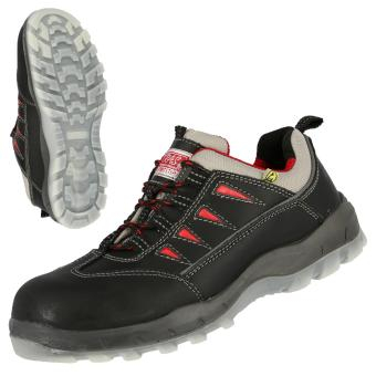 NITRAS SPORT STEP, S3 Sicherheitshalbschuhe, strapazierfähiges Vollleder, schwarz