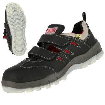 NITRAS SPORT STEP SA, S1P Sicherheitssandalen, strapazierfähiges Vollleder, schwarz