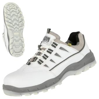 NITRAS SPORT STEP WH, S3 Sicherheitshalbschuhe, strapazierfähiges Kunstleder, weiß