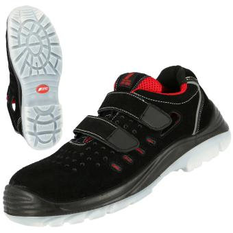 NITRAS EASY STEP SA, S1P Sicherheitssandalen, widerstandsfähiges Veloursleder, schwarz