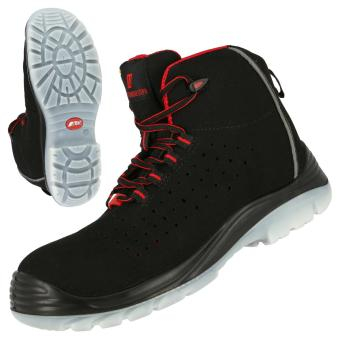 NITRAS MICRO STEP MID, S1P Sicherheitsstiefel, halbhoch, strapazierfähige Mikrofaser, schwarz