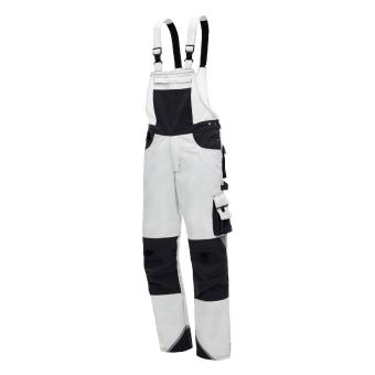 NITRAS MOTION TEX PLUS, Latzhose, weiß/grau