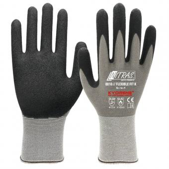 NITRAS FLEXIBLE FIT K, Strickhandschuhe, KYORENE®-Spezialgarn, grau, VE = 12 Paar