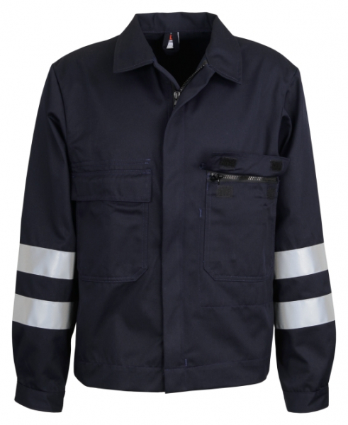 BEB-Workwear, Arbeitsjacke, Herren-Arbeits-Berufs-Bund-Jacke, mit Reflexstreifen, marine