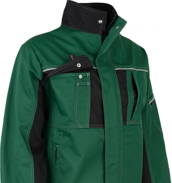 BEB-Workwear, Arbeitsjacke, Herren-Arbeits-Berufs-Bund-Jacke, Inflame flaschengrün/schwarz