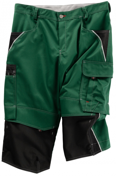 BEB-Workwear, Herren-Arbeits-Berufs-Shorts, Piratenhose, Inflame flaschengrün/schwarz